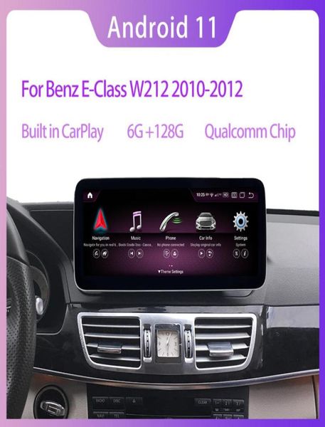 1025quot Qualcomm Android 11 6G RAM 128 ROM CAR PC Radio GPS Navigação Bluetooth Wi -Fi Cabeça Tela para Mercedes Benz E CLA4398162