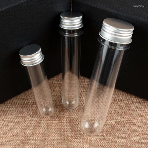 Garrafas de armazenamento 10pcs 30ml 40ml 100ml máscara transparente Teste de sal de plástico Tubo de plástico com tampa de alumínio Cosmética de animais de estimação transparente