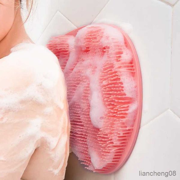 Tappetini da bagno posteriore scrubber bodino spazzola per doccia riutilizzabile spazzola silicone tappetino tappetino multifunzione succhiaio per bagno strumento di bagno.