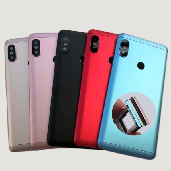 FRAMES XIAOMI REDMI için Orijinal Not 5 Kapı Gövdesi Arka Pil Kapağı + SIM Kart Tepsisi + Yan Düğmeler + Kamera Flash Lens Değiştirme