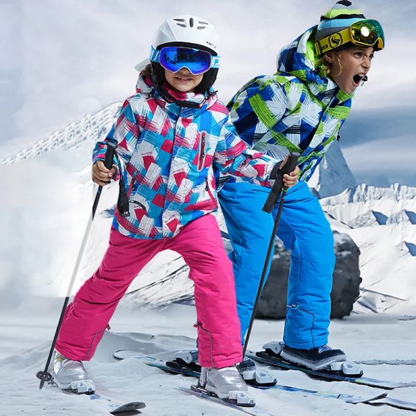 Set inverno riscaldamento per bambini Snow Snow Sump Girls Set Sci giacca impermeabile Patns Bambini Snowboard Tracksuit Abiti per bambini