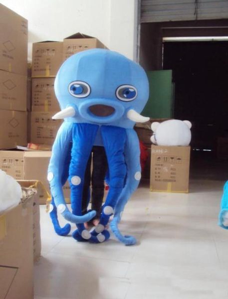 2018 Sconto fabbrica Dimensioni per adulti Blu Mascotte Octopus Costume Creature Sea Mascotte Outfit Abita