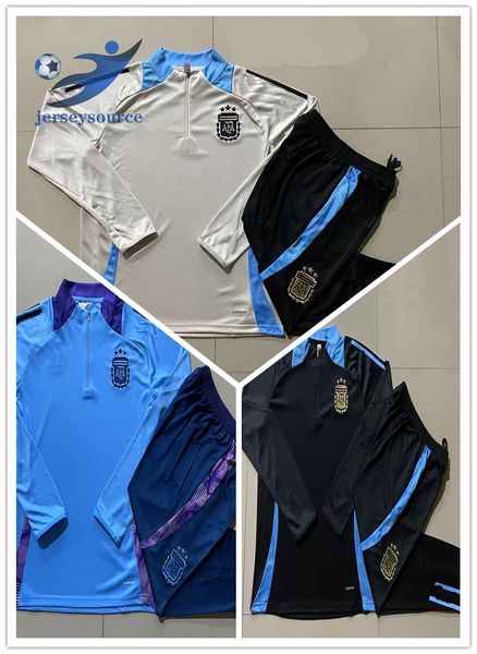 24 25 Argentina Soccer Tracksuits Bordge Bordado Treinamento de futebol Treinamento 24 Messis J.Alvarez de Paul Giroud Seleção Nacional Mbappe Griezmann Kit Kit Uniformes