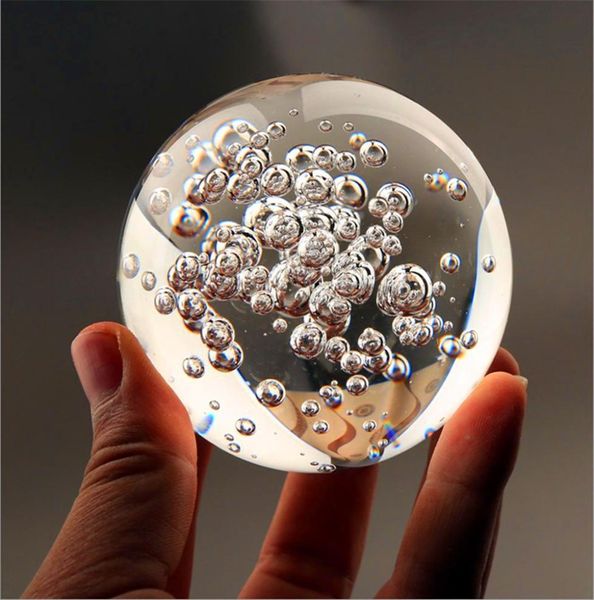 Хрустальное стекло 60 -миллиметровое мраморное пузырьковое мяч для фонтана Фенг Шуи Декоративные стеклянные шарики Домашнее крытый фонтан фигурки 4901635