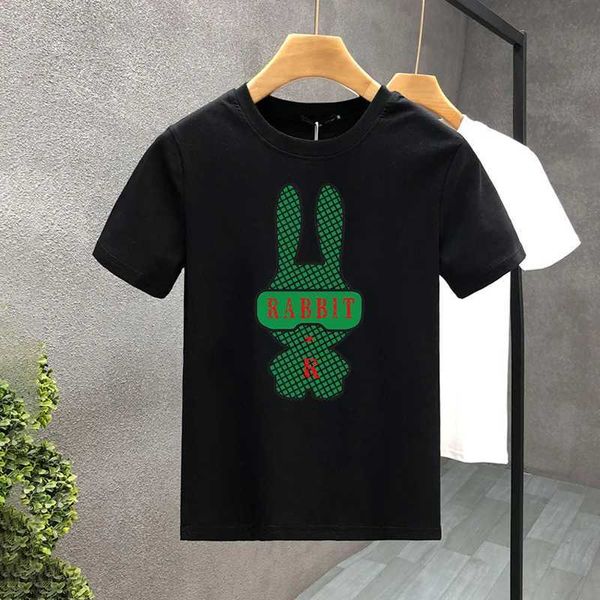 Erkek Tişörtleri Yeni Lüks Grn Tavşan T-Shirt Estetik Giyim Bintage Marka Tişört Büyük Boy Tişört Siyah Tişörtleri Erkekler için S- 7XL T240425