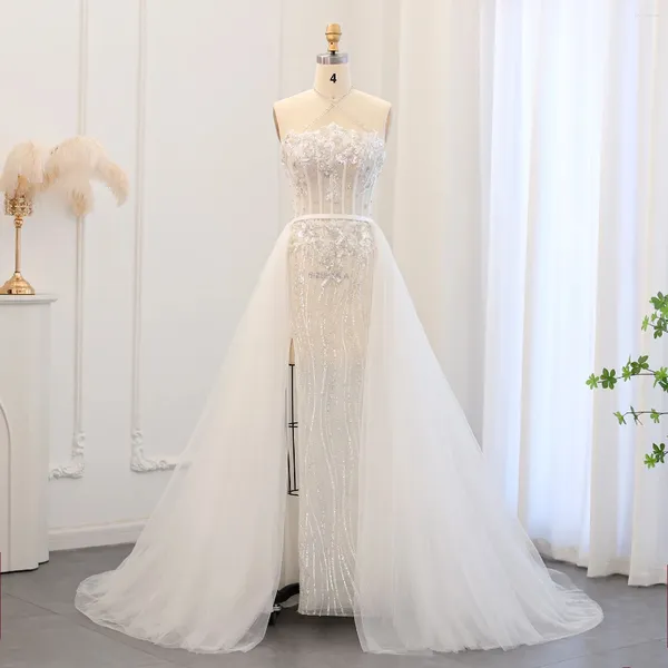 Parti Elbiseleri Jancember Halter Beyaz Denizkızı Giz Elbise Söndürülebilir Dubai Dubai Arap Düğün SZ524