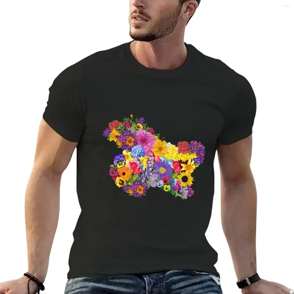 Polos masculinos Caxemira Floral Map T-shirt Manga curta Camisetas de verão Top Big and All T para Homens