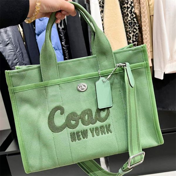 Luxurys handbag coach cargo grande sacchetti di design tela da donna con assi