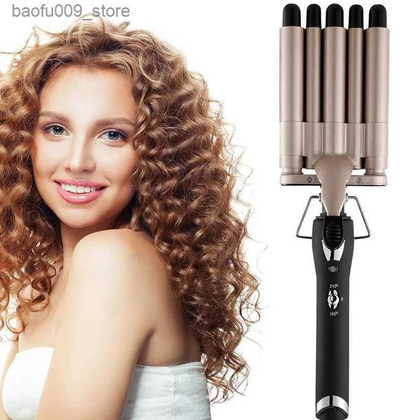 Curling Irons 5-Röhrchen-Locken für schnelles Erhitzen von großem Wellen, lockigem Haar für Eisenkeramik 5-Tfigur-Locken-Tool geeignet für alle Arten von Haaren Q240425 geeignet