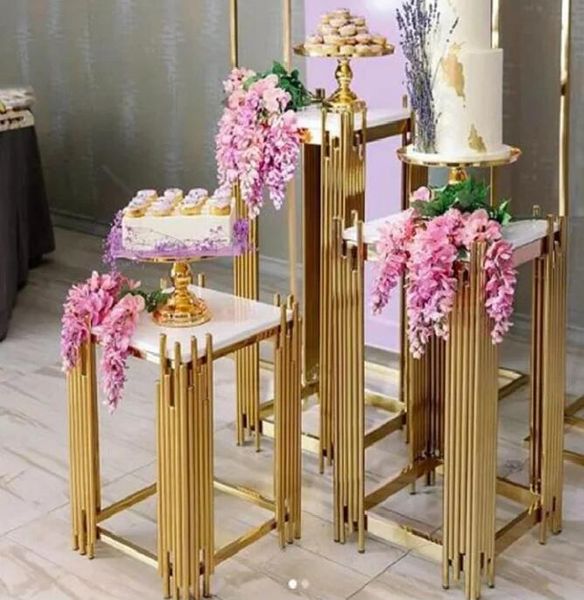 3pcs/set Luxury Grand Event Colonna a portata Acrilico Plinth Table Tabella del matrimonio Cake Birthday Cookie Food Chocolate Ossiction