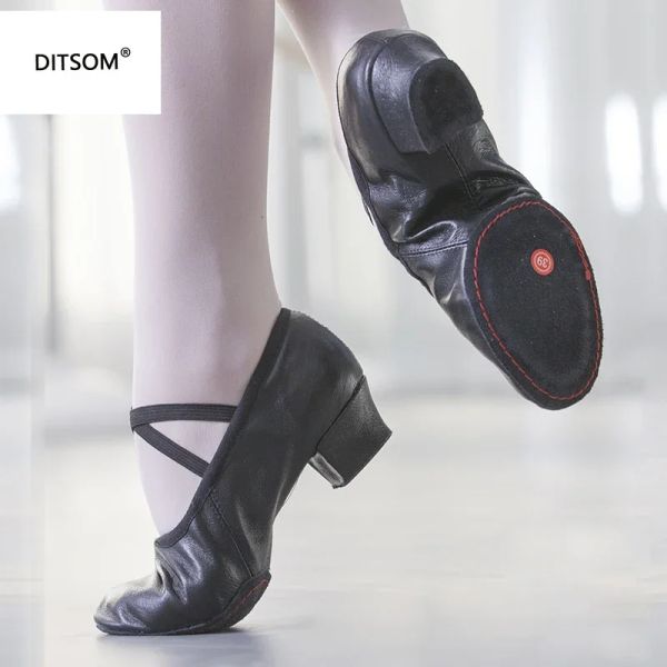 Stivali di qualità in pelle balletto danzanti scarpe per donne a basso tacco a basso contenuto di cuoio in pelle generica scarpe da ballo jazz danza di pancia da yoga scarpa da insegnanti