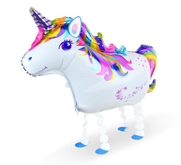 Unicorn Ballon Walking Haustierballons Geburtstagsfeier Schmuck Aluminium Folien Ball Kinder Kinder Geschenke mit schneller Lieferung3740897