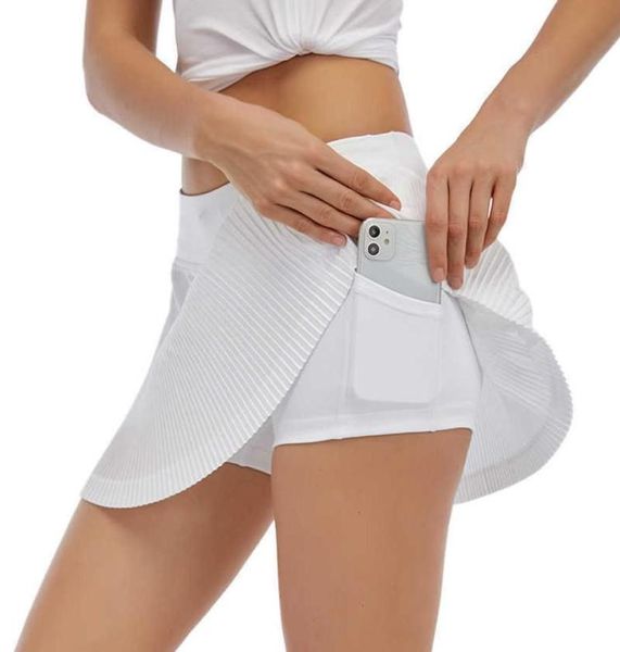 L09 Теннисная спортивная юбка для йоги тонкая организация плиссированные юбки для гольф -бег фитнес -спортивная одежда Женщины