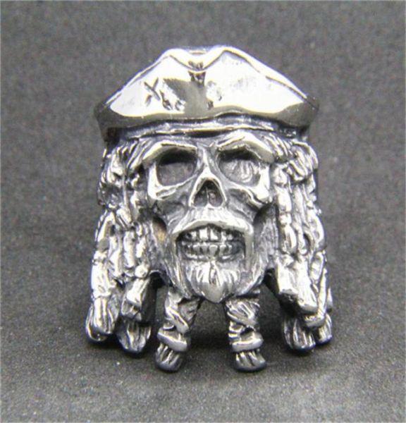 5pcslot New Men Boys Boys Ghost Skull Ring 316L Jóias de moda de aço inoxidável Popular motociclista estilo Hip Skull ring95405606315180