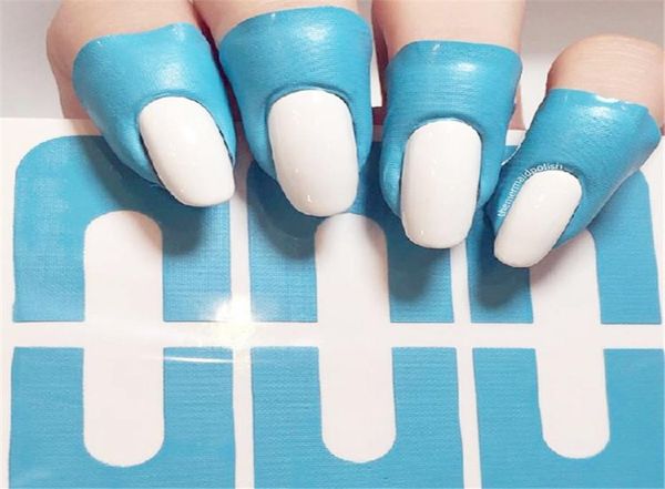 100pcs criativos ushape à prova de derramar esmalte de verniz protetor adesivo ferramenta titular ferramenta de manicure durável 5878791