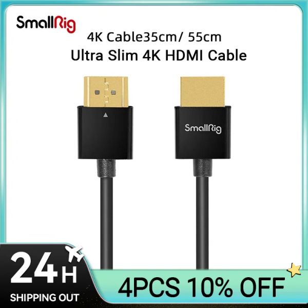 Acessórios Smallrig Ultra Slim 4K 60Hz 2.0 Cabo 33/55cm para DSLR/ Monitor/ Vídeo sem fio receptor 2956/2957