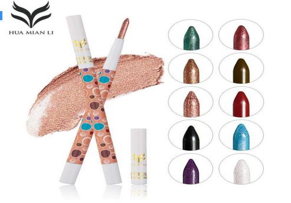 10Colors Huamianli Beauty Cosméticos Glitter Sheshadow Pen Pen do linear de lápis colorido de li lápis de lápis de lápis, maquiagem nua 02713133