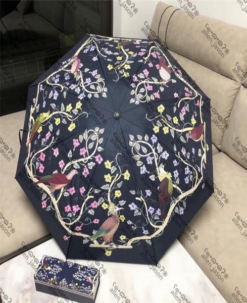 Flores de pássaros guarda -chuvas Hipster Designer dobrável automático guarda -chuvas de alta qualidade Viagens ao ar livre Multifuncionamento de luxo Sun Umbrellas2054823