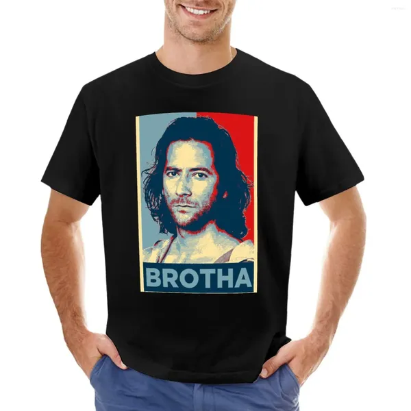 Мужские Polos Desmond Hume Lost - Brotha Fot Shirt Atehetic одежда аниме винтажная одежда черная T Рубашки для мужчин