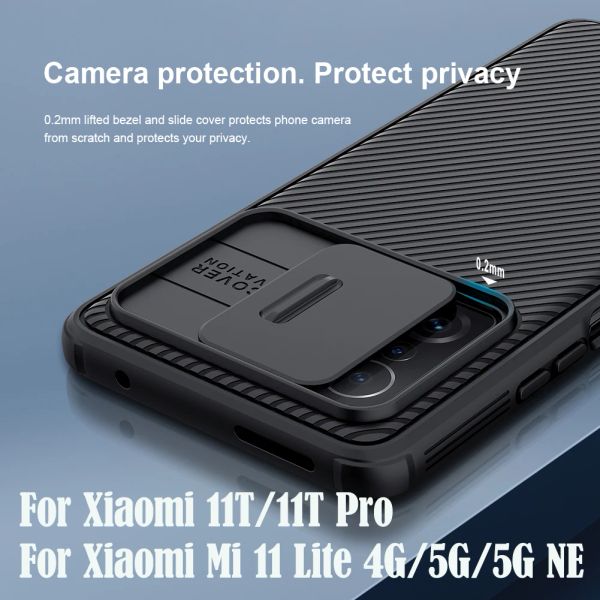 Casos para Xiaomi 11t / 11t Pro Case Nillkin Camshield Slide Capa Câmera Proteção de Privacidade Tampa traseira para Xiaomi Mi 11 Lite 5G NE