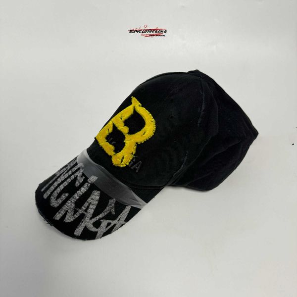 Luxury Designer Brand Cap With Logo Summer 24 Indústria pesada Graffiti Flock