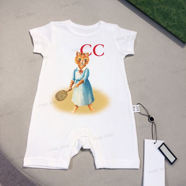 Summer Cotton Rodper recém-nascido bebê menino curto macacão de luxo geral roupas impressas de luxo de 0 a 24 meses de fantasia de menina