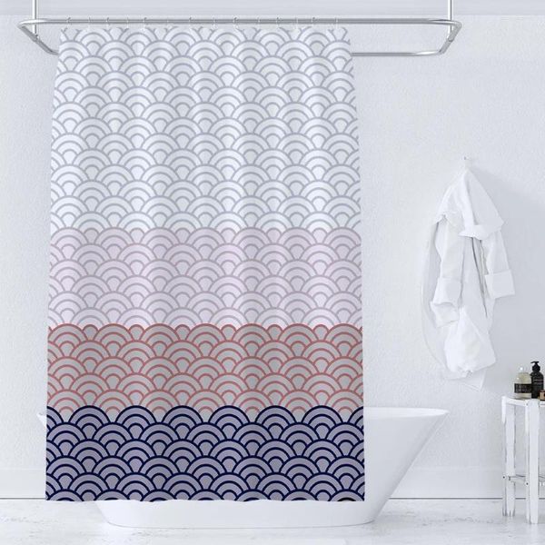 Duschvorhänge moderne einfache einfache japanische Streifstil Vorhang Stoff wasserdichte Polyester Wohnkultur Bad Badzubehör Accessoires
