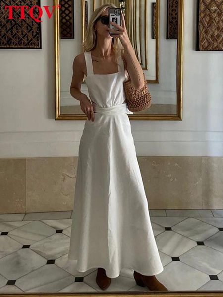 Vestidos casuais vestidosqv moda algodão branco feminino elegante colarinho quadrado escorre