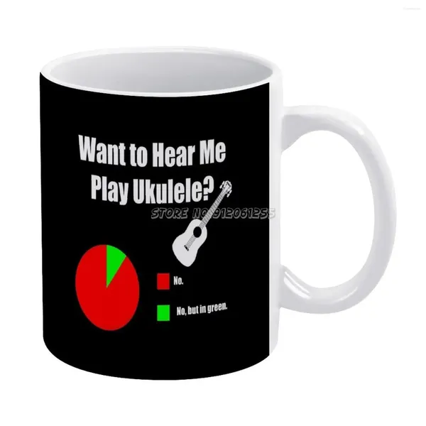 Canecas ukulele torta caneca branca impressão personalizada xícara de chá engraçada presente de café personalizado uke ukuleles ukulelist havai jake shima