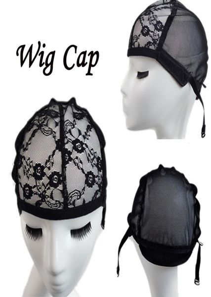 Arka dokuma kapak boyutu Glueless Wig Caps Saç Net Black1579431