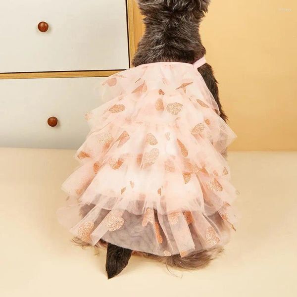 Hundekleidung Haustierkleid Prinzessin Kollektion Süßes Liebesmuster Katze für Frühling Hochzeit atmungsaktiv bequem