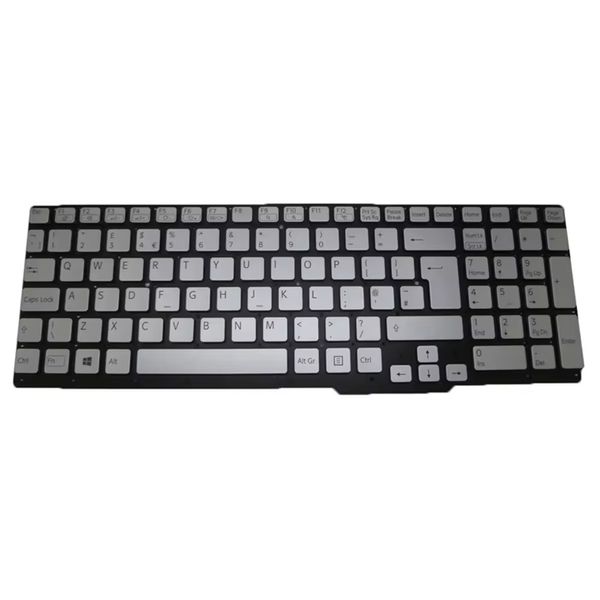 Laptop-Tastatur für Sony VAIO SVS15 Serie 9Z.N6CBF.70U 149067511GB 55012FVB2G2-035-g Vereinigtes Königreich UK Silber Neu