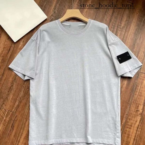 Stones Islandss Thirt Shirt Luxury Designer Trendy Mens Maglietta di alta qualità in cotone ricamato in pietra famosa marca Maglietta Casua Casua a manica corta 1804