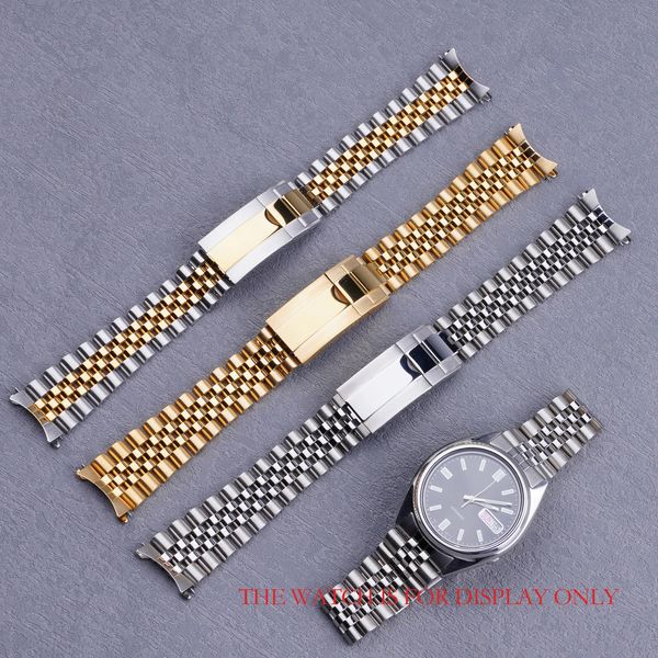 19mm Silber Gold Hohlhöhle gebogene Ende Festbrenner Watch Band Jubiläumsgurt für SNXS73 75 7SNXS80 SNXS81 SNXF05 SNXG47 240409