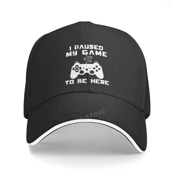 Berretti ho messo in pausa il mio gioco per essere qui uomini Cap da baseball Funny Video Gamer Humor Humor per il cappello da papà sarcastico grafico