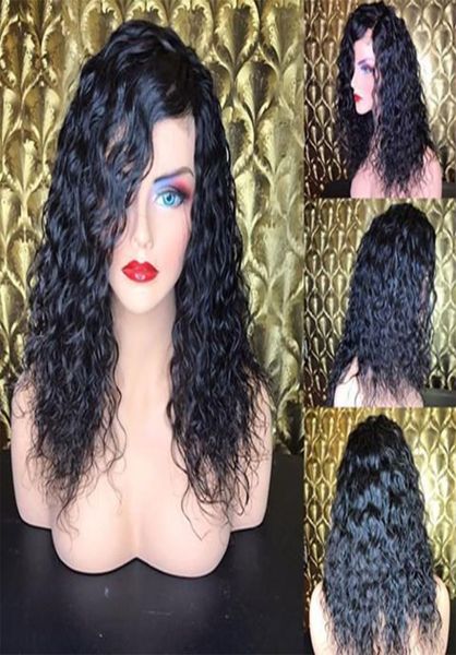 Cabelo da Malásia Remy Cabelo pré -tapado Wavy Wavy Lace Front Wigs Human Human With Baby Hair 180 Densidade perucas de renda cheia para Black WOME8797918