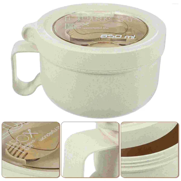 Bottiglie di stoccaggio ciotola di noodle istantanea portatile con cucchiaio box a carico di grandi dimensioni scatole per container beige beige bento