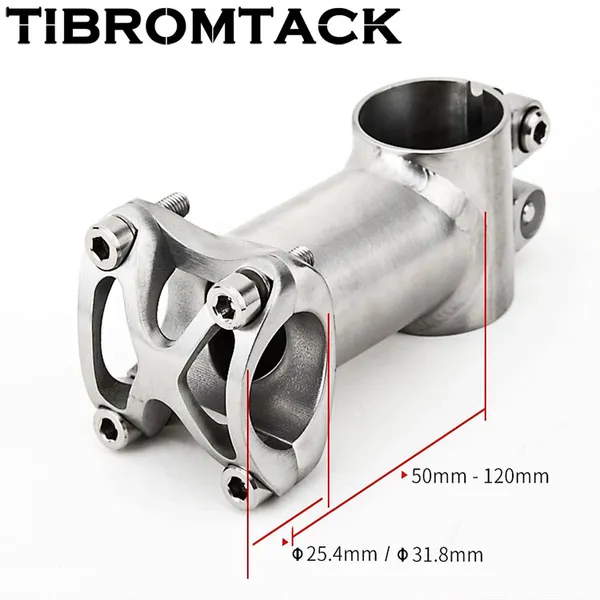 Hot Sale Titanium guidão caule para montanhas e bicicletas de estrada Diâmetro 25,4mm/31,8mm ângulo de 5 graus Disponível disponível