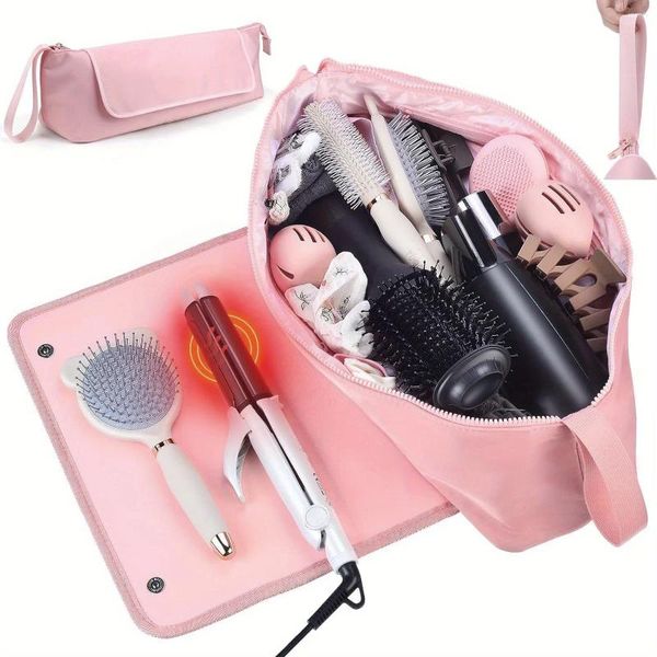 Lagerbeutel große Haarwerkzeuge Reisen Bag Hitzebeständig für Curling Iron Flat Irons mit Mattenhanggriffen