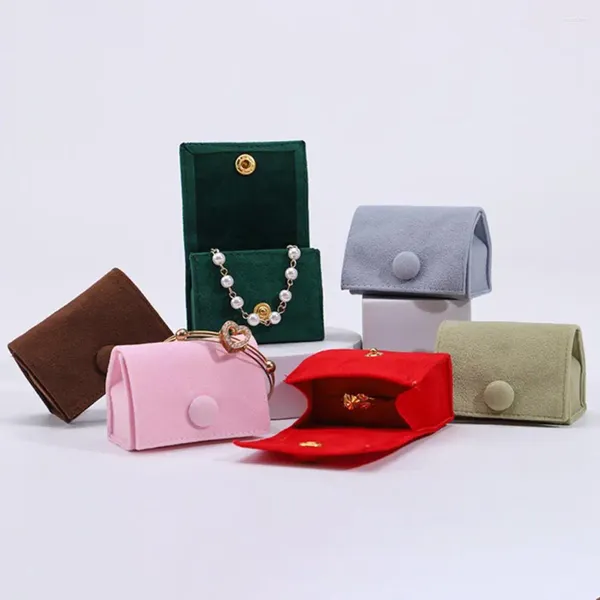 Sacos de armazenamento Bolsa de jóias Caixa de anel de viagem Mini organizador para pulseiras de pano portátil Anéis