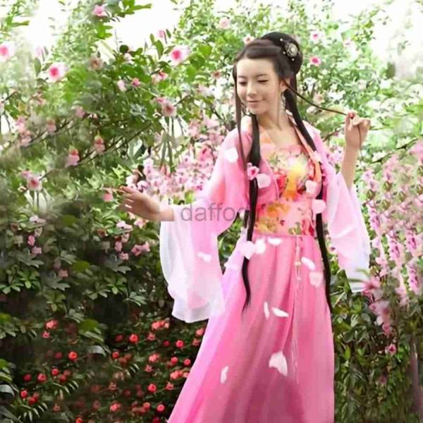 Desgaste do palco da dança folclórica chinesa Cosplay adulto antigo Cosplay Tradicional Hanfu Roupas para mulheres Vestido de palco da mulher d240425