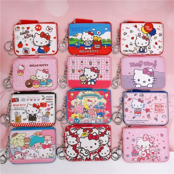 Cartoon PC Pacha Dog Coin Purse I.D.Titular com Keychain Student School Card Cartion Case Holder UPS