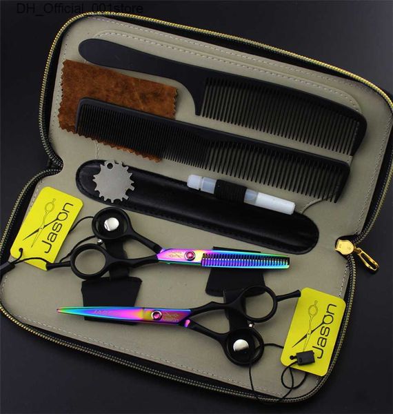 Haarschere Großhandel-5,5 oder 6,0 Zoll professionelle Friseurschere Set Hair Schneiden +Ausdünnung Friseurschere +Combs +Kits Japan 440c Hochqualität Q240425