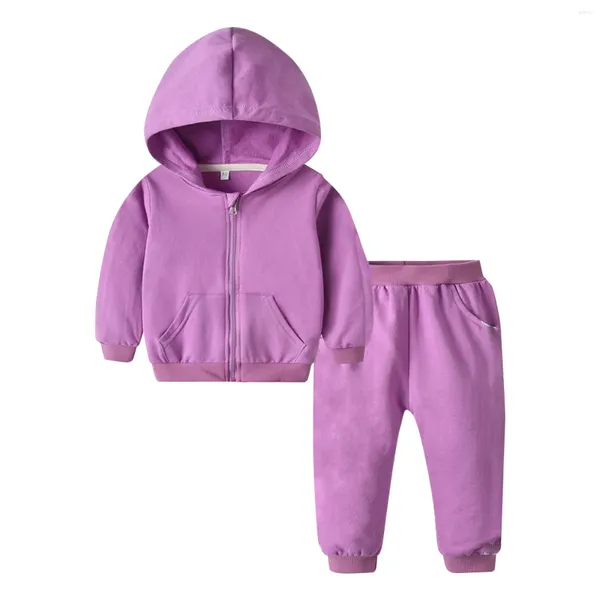 Set di abbigliamento per bambini e ragazze set di leggings con cerniera con cappuccio con cappuccio con cappuccio con cappuccio a due vestiti per neonati a colore solido sport 3 6 mesi