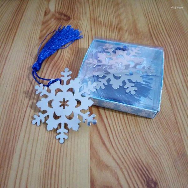 Metal Satin Quasten Snowflake Lesezeichen Studenten Geschenke