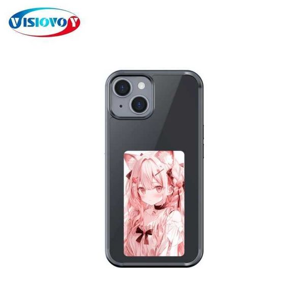 Casos de telefone celular Caixa de telefone de função NFC de nova tecnologia para iPhone 15 14 13 Pro Max DIY Casos E Ink Screen Capa de capa de capa de capa de menina Fundas Battery grátis 240423