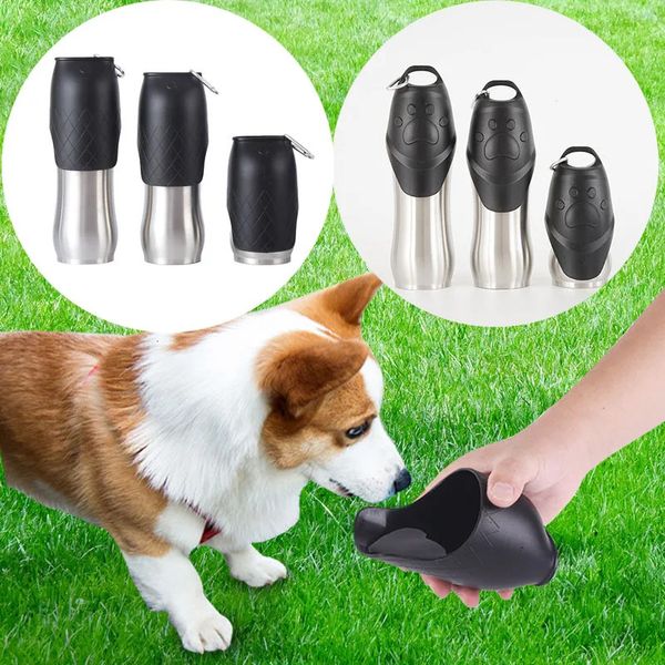 Bottiglia d'acqua per cani da compagnia isolante portatile inossidabile distributore di acqua inossidabile gatto a piedi da esterno da bere piccolo cane grande 240416
