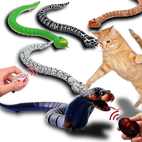 RC Snake Toys for Boys Kids meninas filhos de controle remoto Animais elétricos Cobra Rattlesnake Cat Pets Robô Subarde Spider 240417