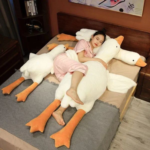 Cuscino carino Enormi Goose Sleep Sleep Body Cuscone 50160 cm Pie ripieni di animali da sonno di cuffia per il compagno di regalo Gift Regali regalo di compleanno del compagno di compleanno