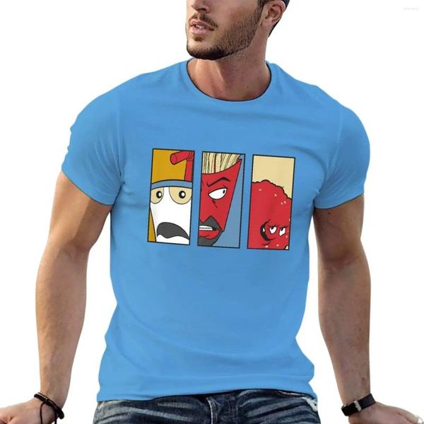 Erkek Polos Özel Satan Aqua Teen Açlık Kuvvetleri T-Shirt Boys Tişörtleri Özel Gömlek Anime Giysileri Erkekler Egzersiz